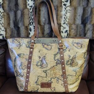**SOLD** Patricia Nash Benvenuto Vintage European Map Print Tote Bag